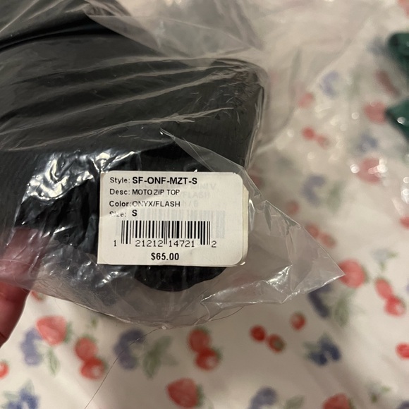 NWT Set Active Sculptflex Moto Zip Top in Onyx/Flash - Picture 2 of 2